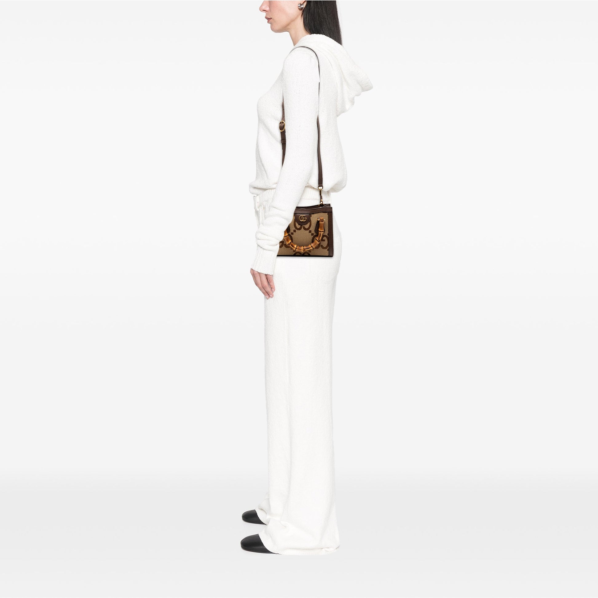 Gucci Mini Jumbo GG Canvas Bamboo Diana Satchel