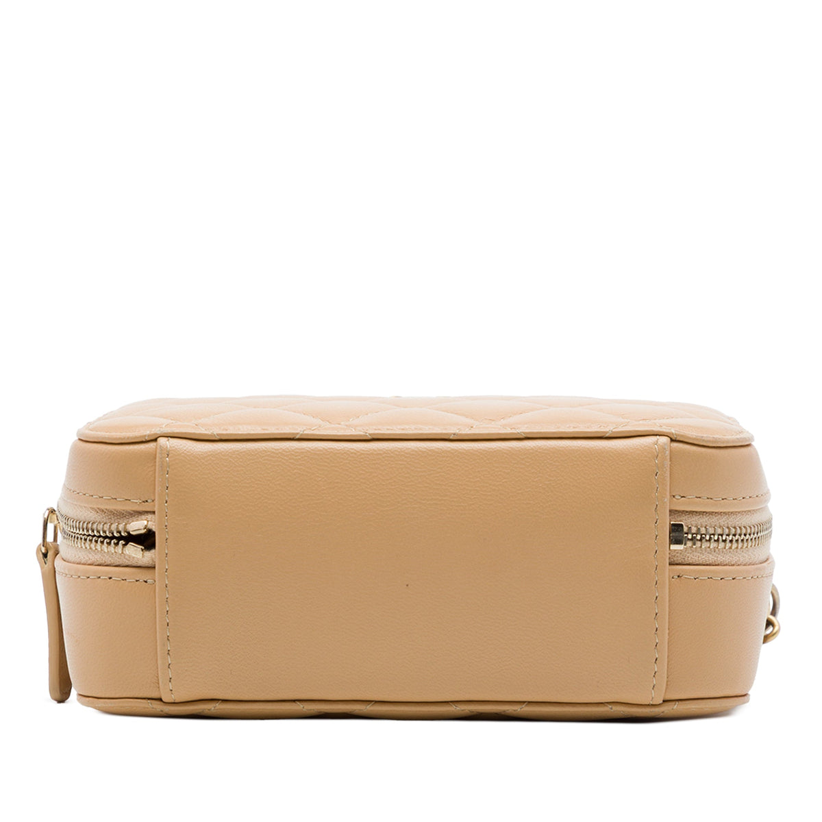 Chanel CC Quilted Lambskin Pearl Crush Camera Bag — Brown