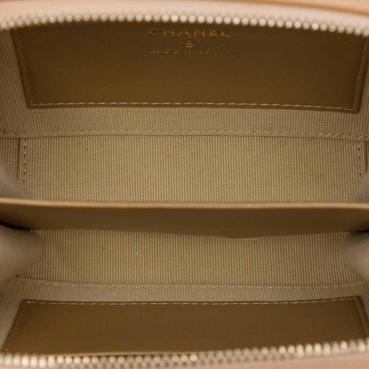Chanel CC Quilted Lambskin Pearl Crush Camera Bag — Brown