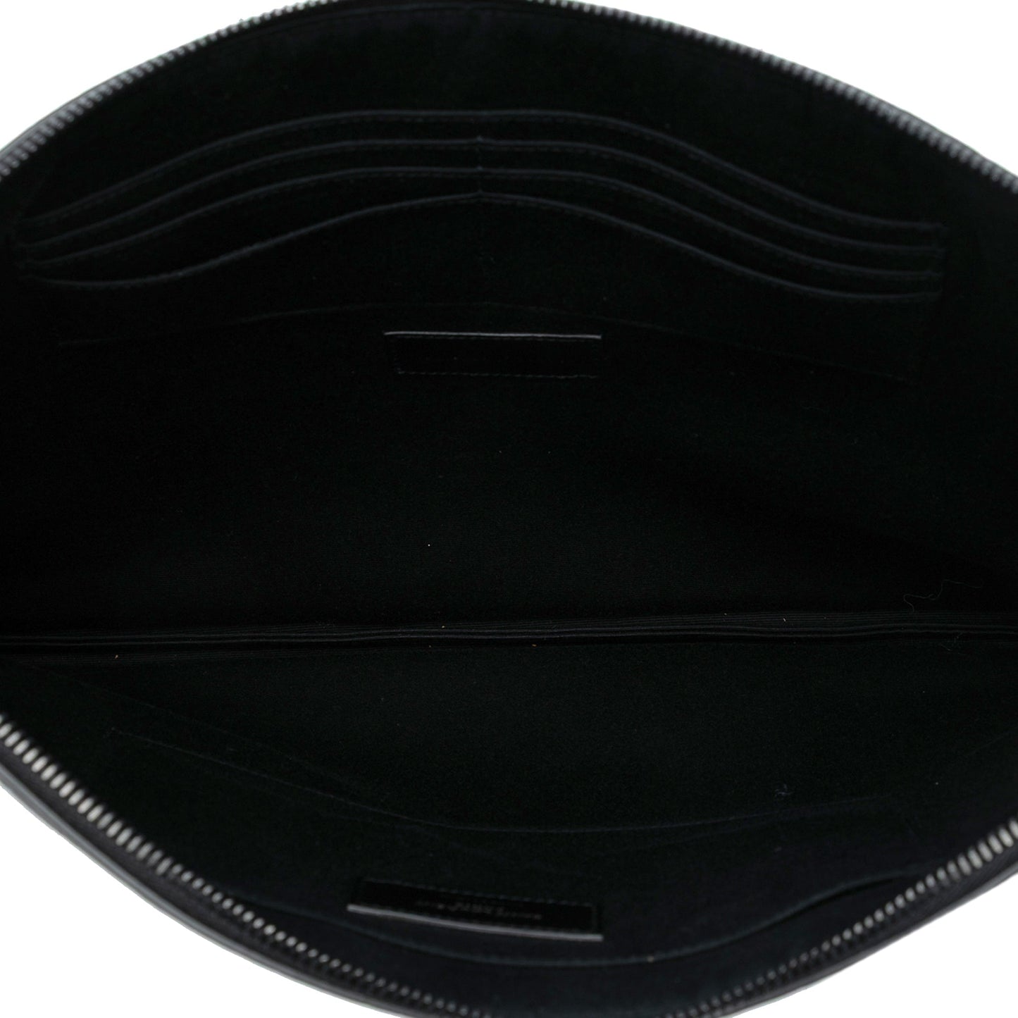 Saint Laurent Croc Embossed Leather Monogram Clutch