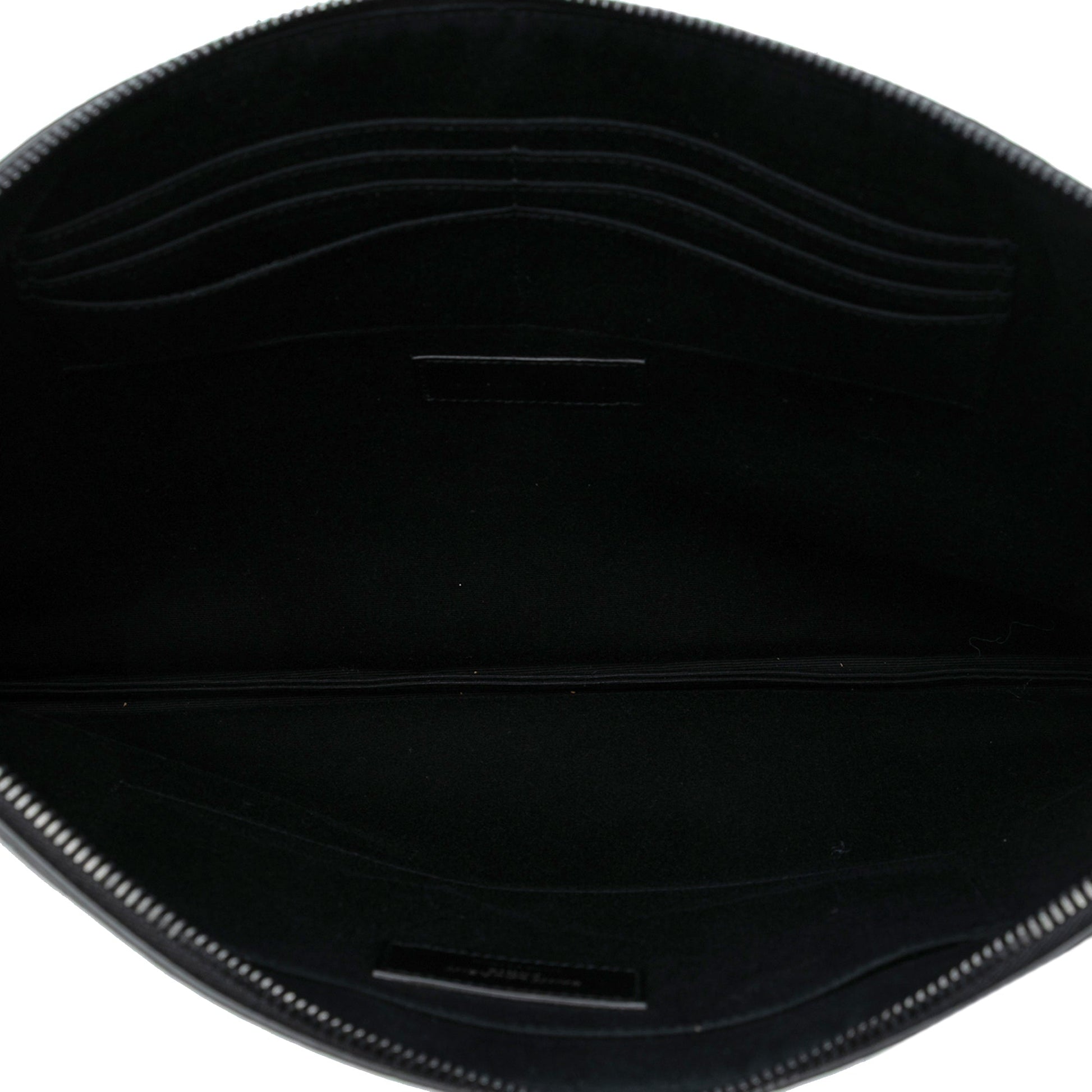 Saint Laurent Croc Embossed Leather Monogram Clutch