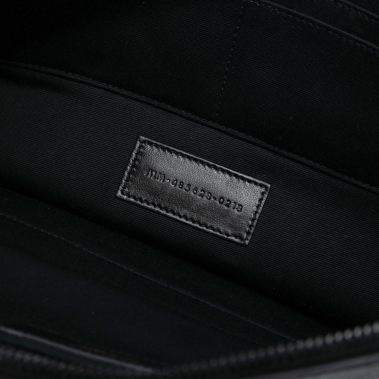 Saint Laurent Croc Embossed Leather Monogram Clutch
