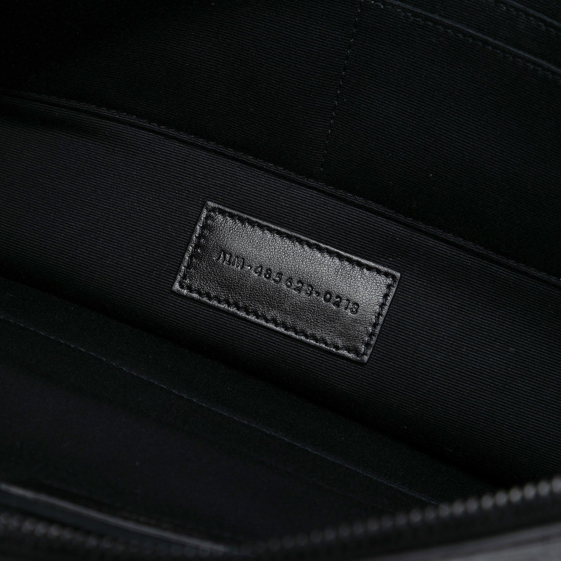 Saint Laurent Croc Embossed Leather Monogram Clutch
