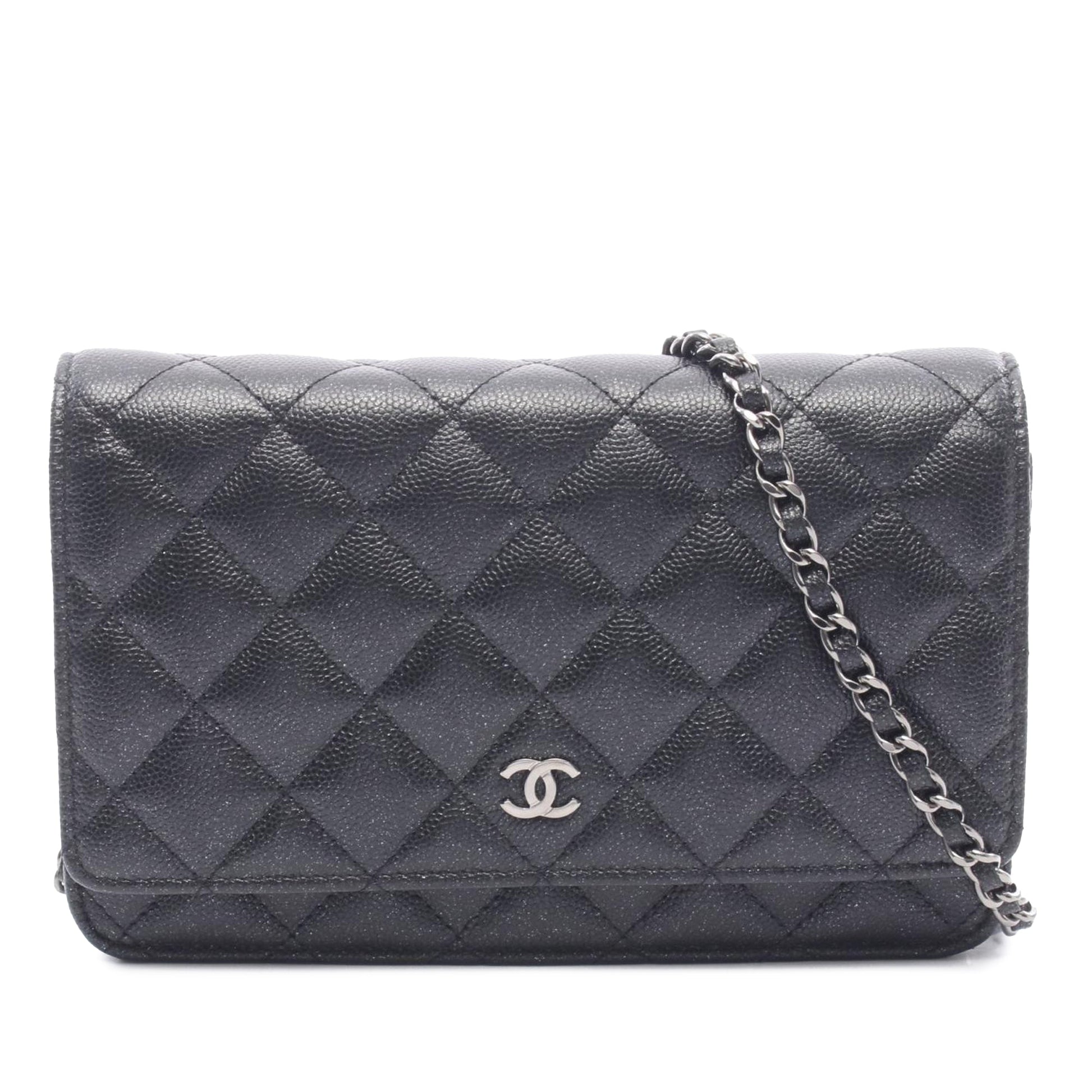 Chanel CC Quilted Caviar Wallet on Chain