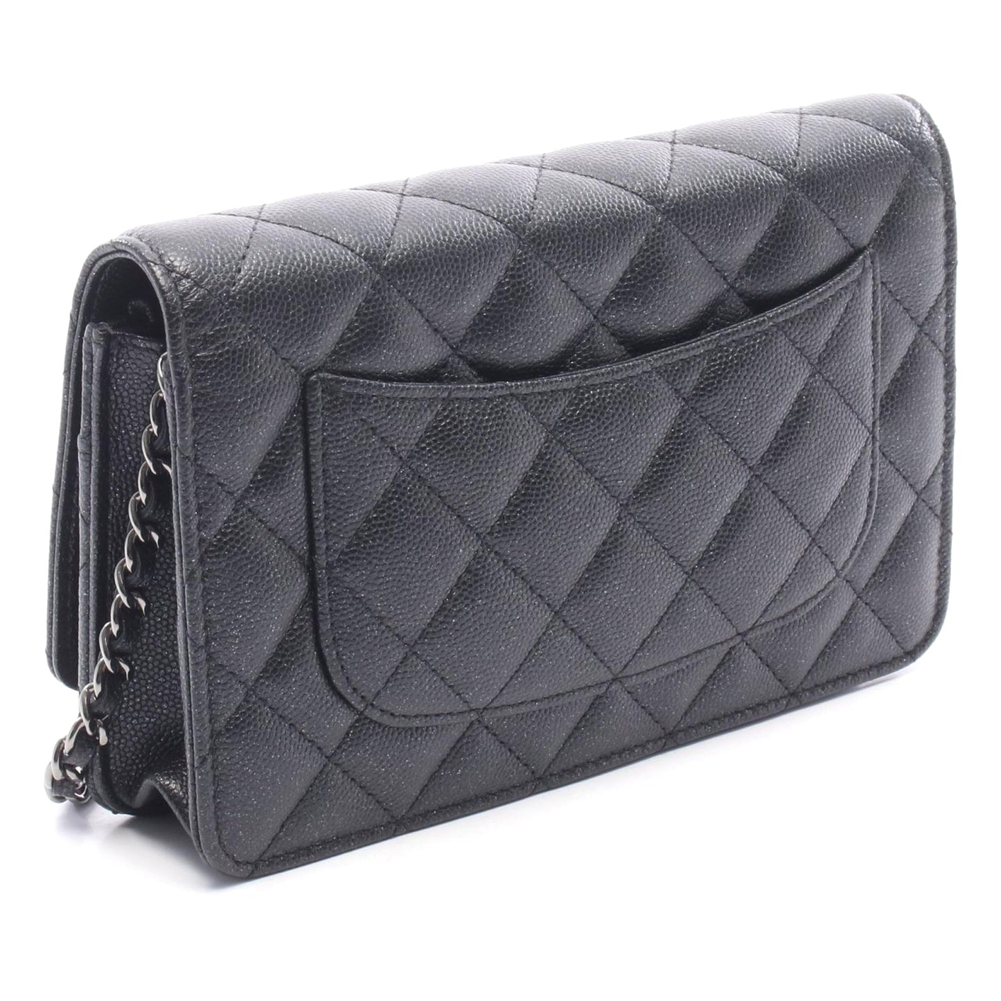 Chanel CC Quilted Caviar Wallet on Chain