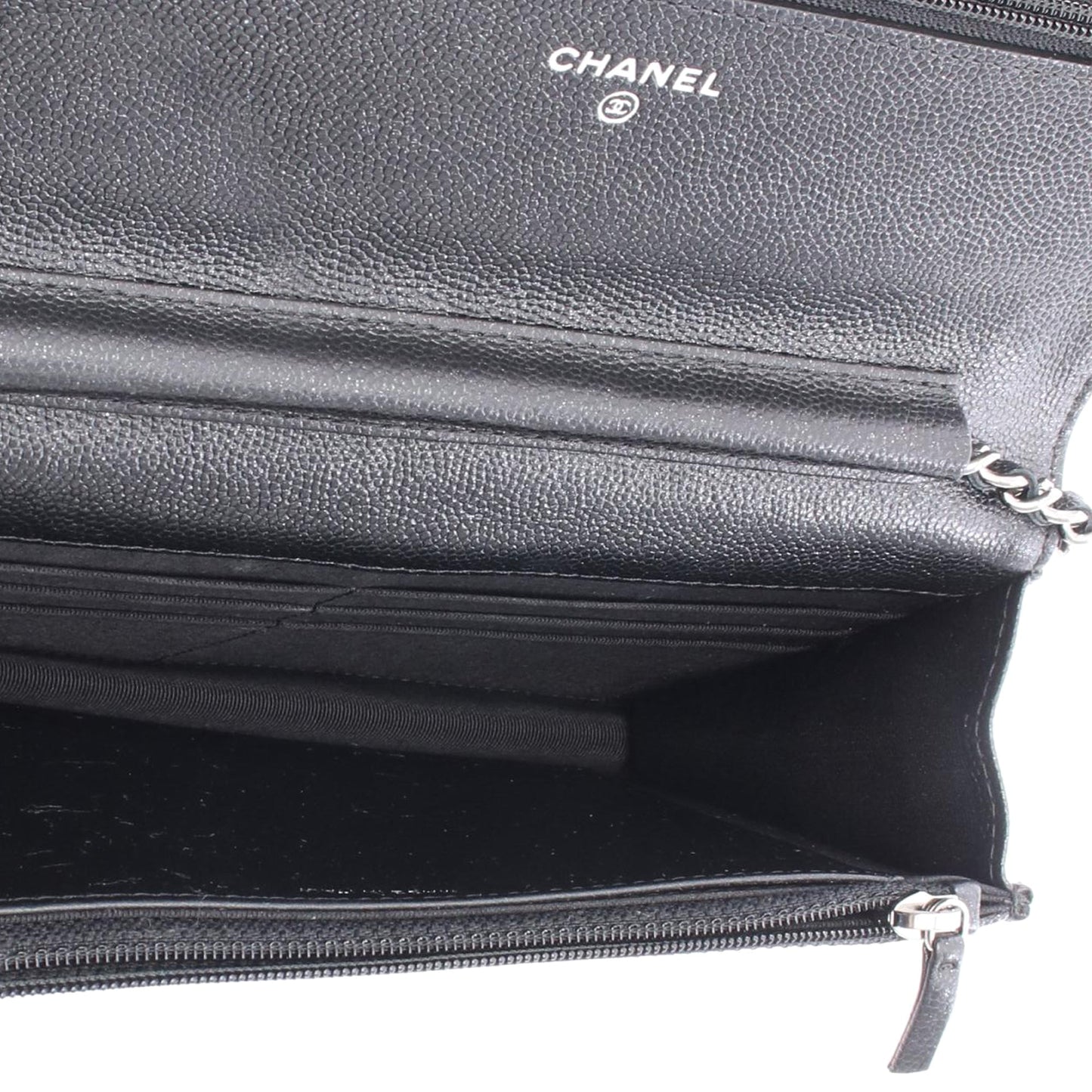 Chanel CC Quilted Caviar Wallet on Chain