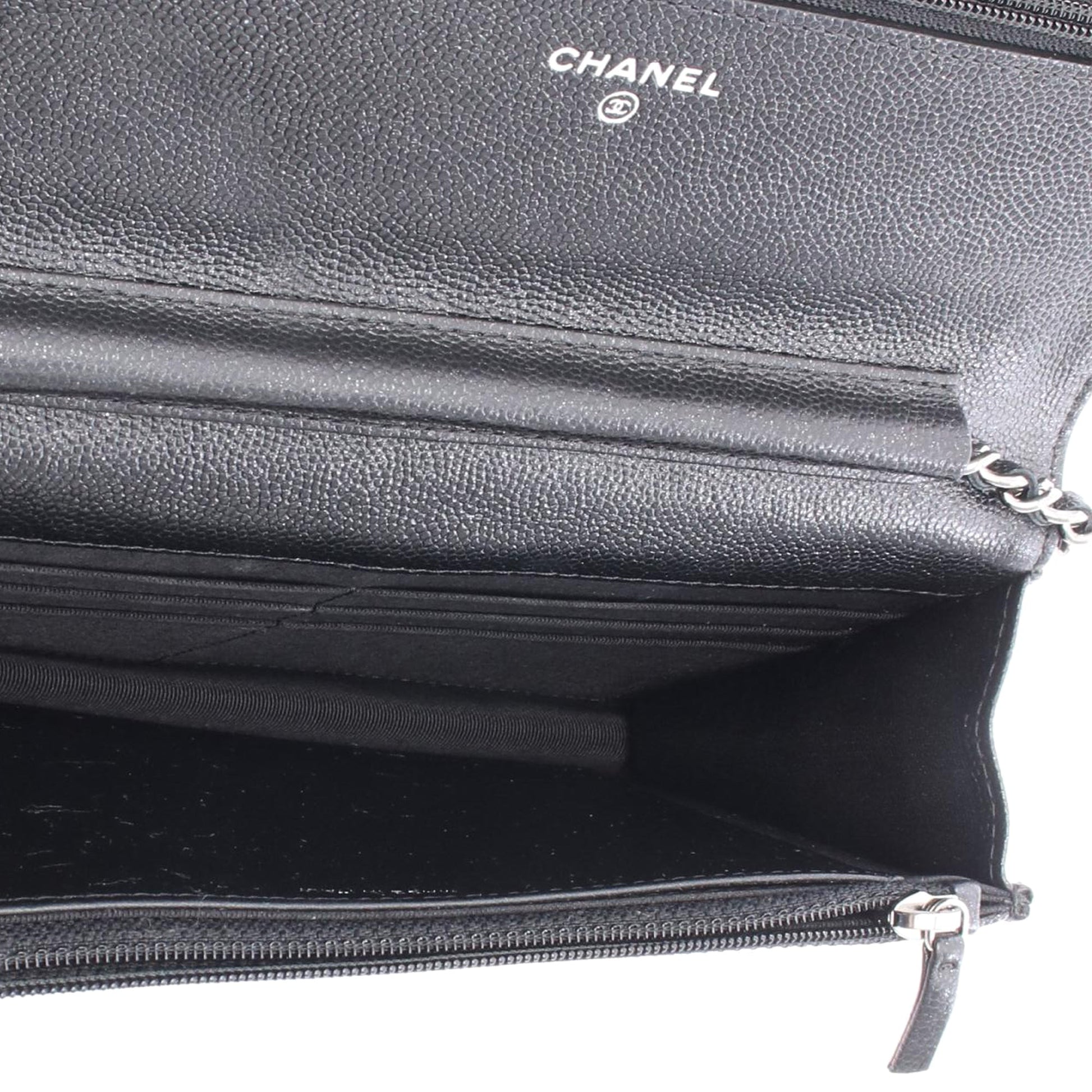 Chanel CC Quilted Caviar Wallet on Chain