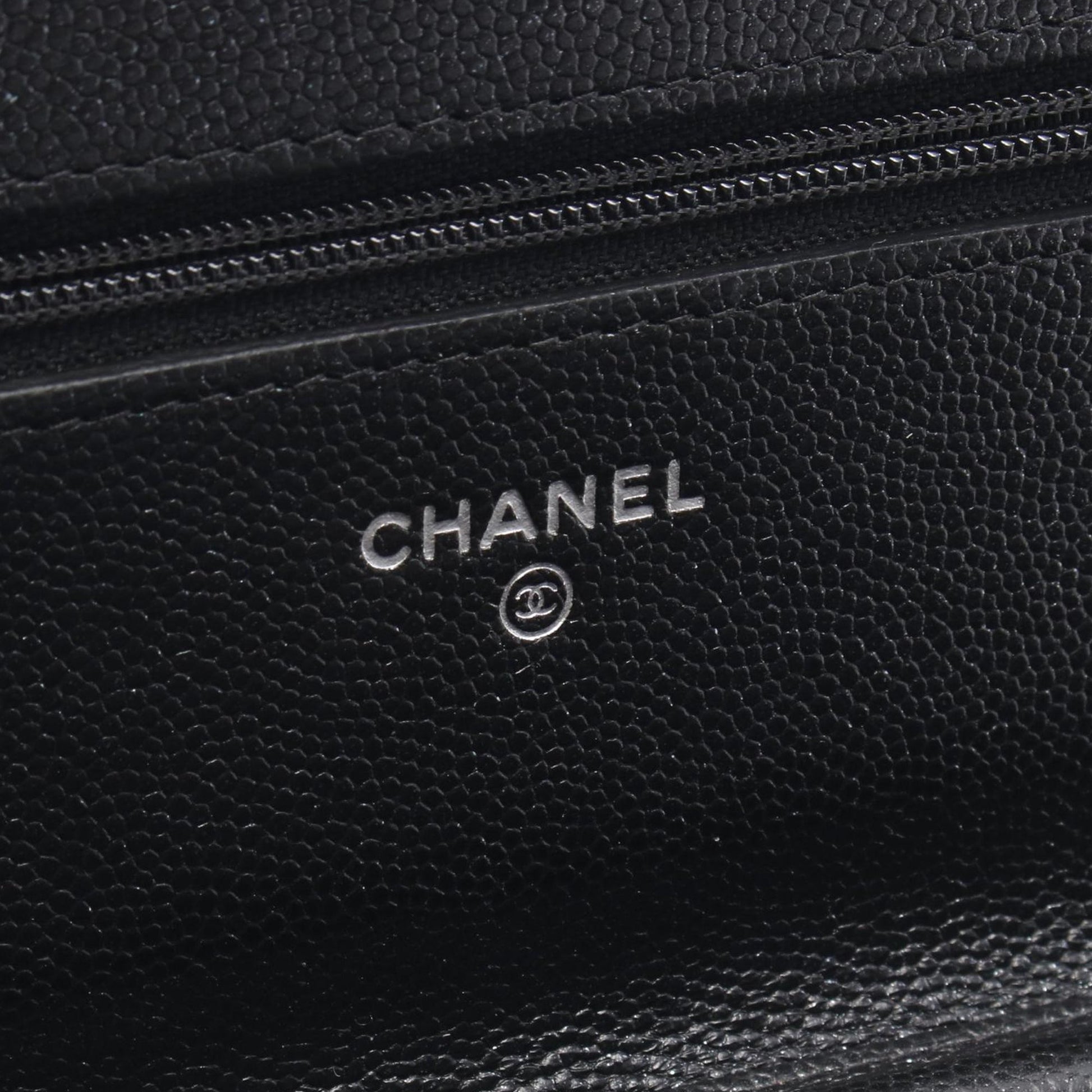 Chanel CC Quilted Caviar Wallet on Chain