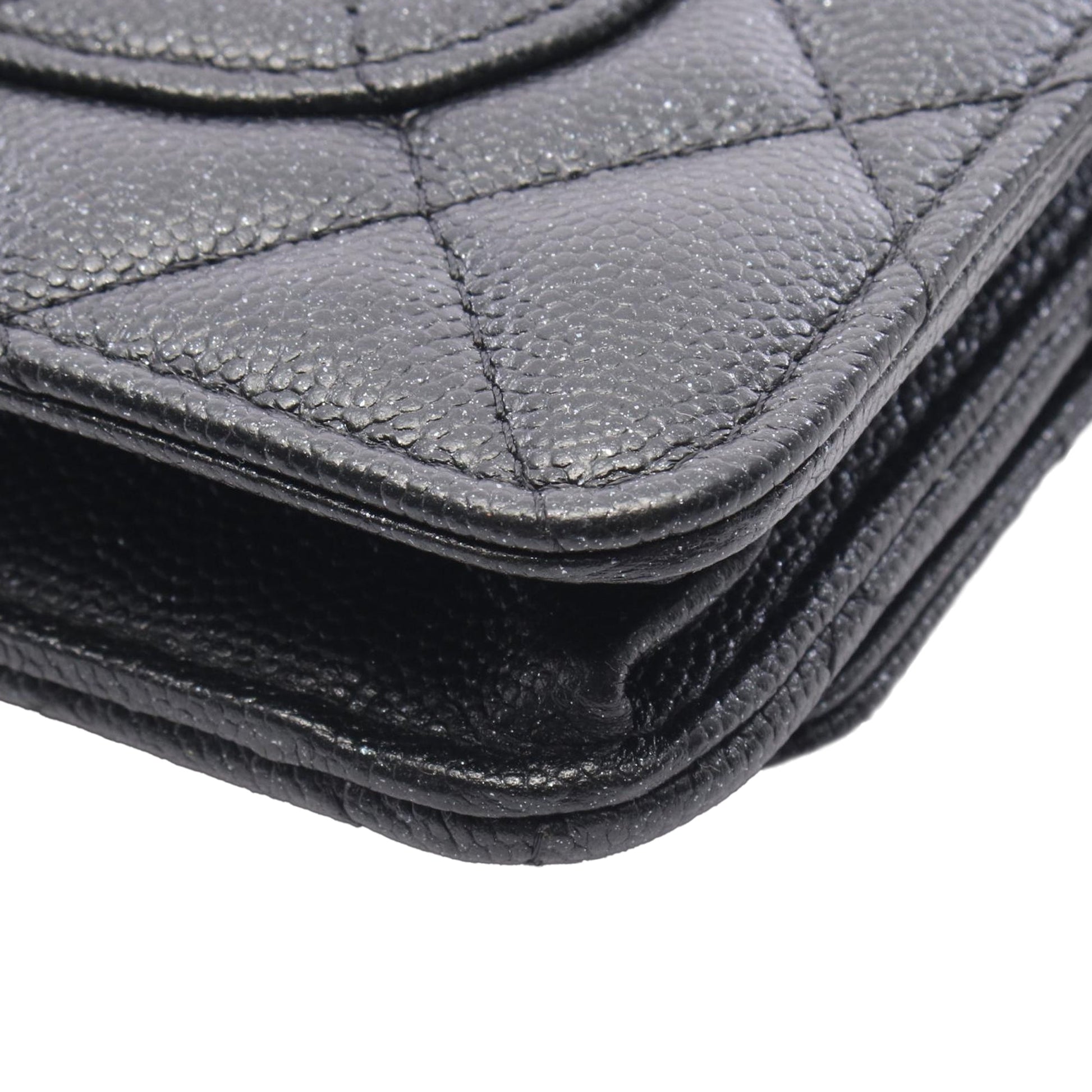 Chanel CC Quilted Caviar Wallet on Chain