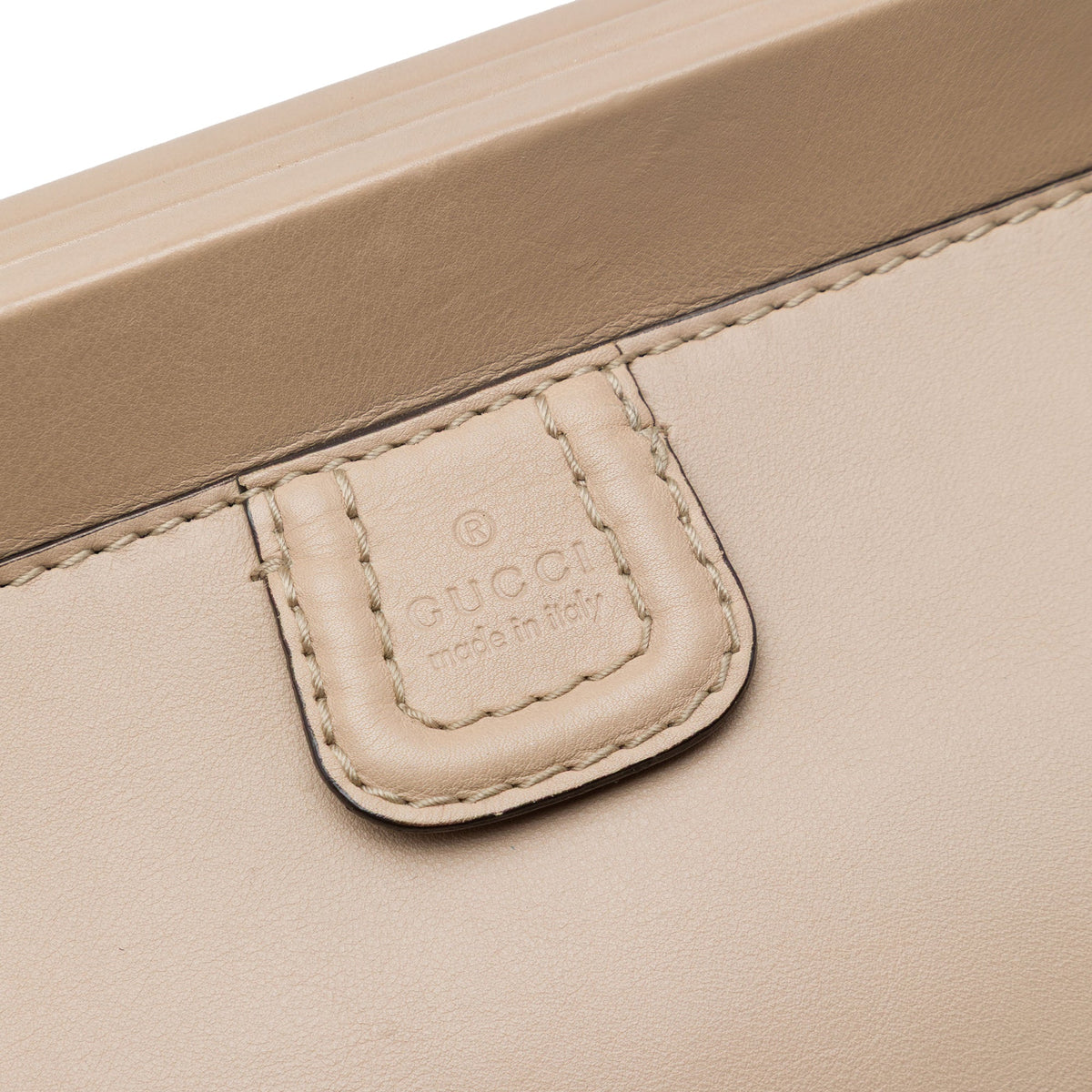 Gucci Medium Calfskin Bold Bamboo Top Handle Bag — Beige