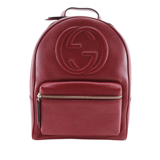 Gucci Pebbled Calfskin Soho Chain Backpack