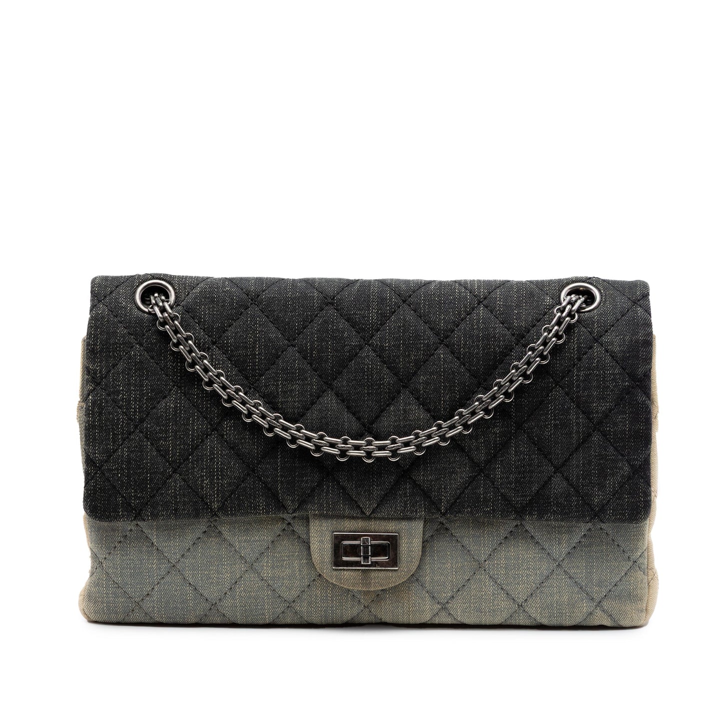 Chanel Tricolor Quilted Denim Reissue 2.55 Double Flap 226