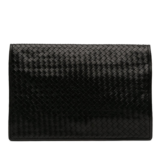Nappa Intrecciato Portfolio Flap Clutch