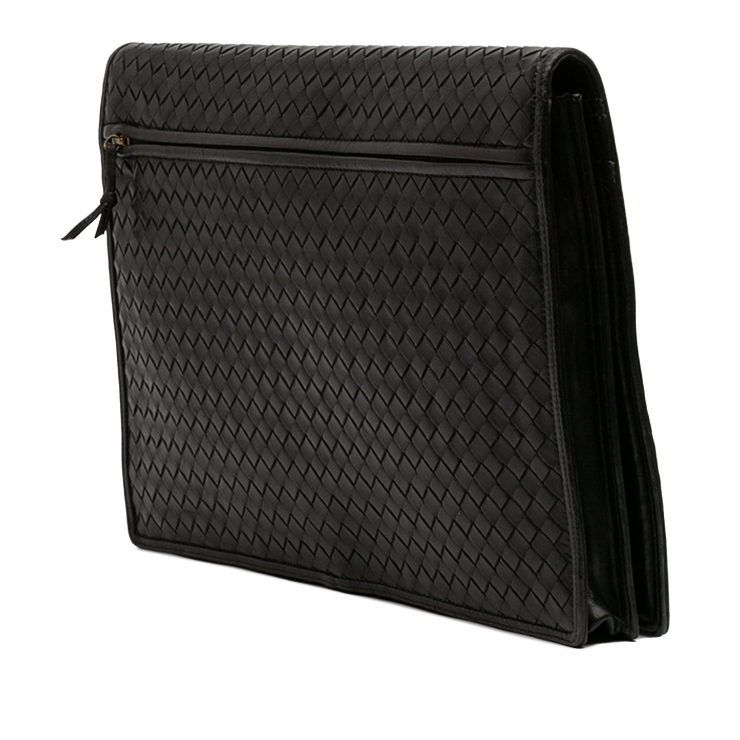 Nappa Intrecciato Portfolio Flap Clutch