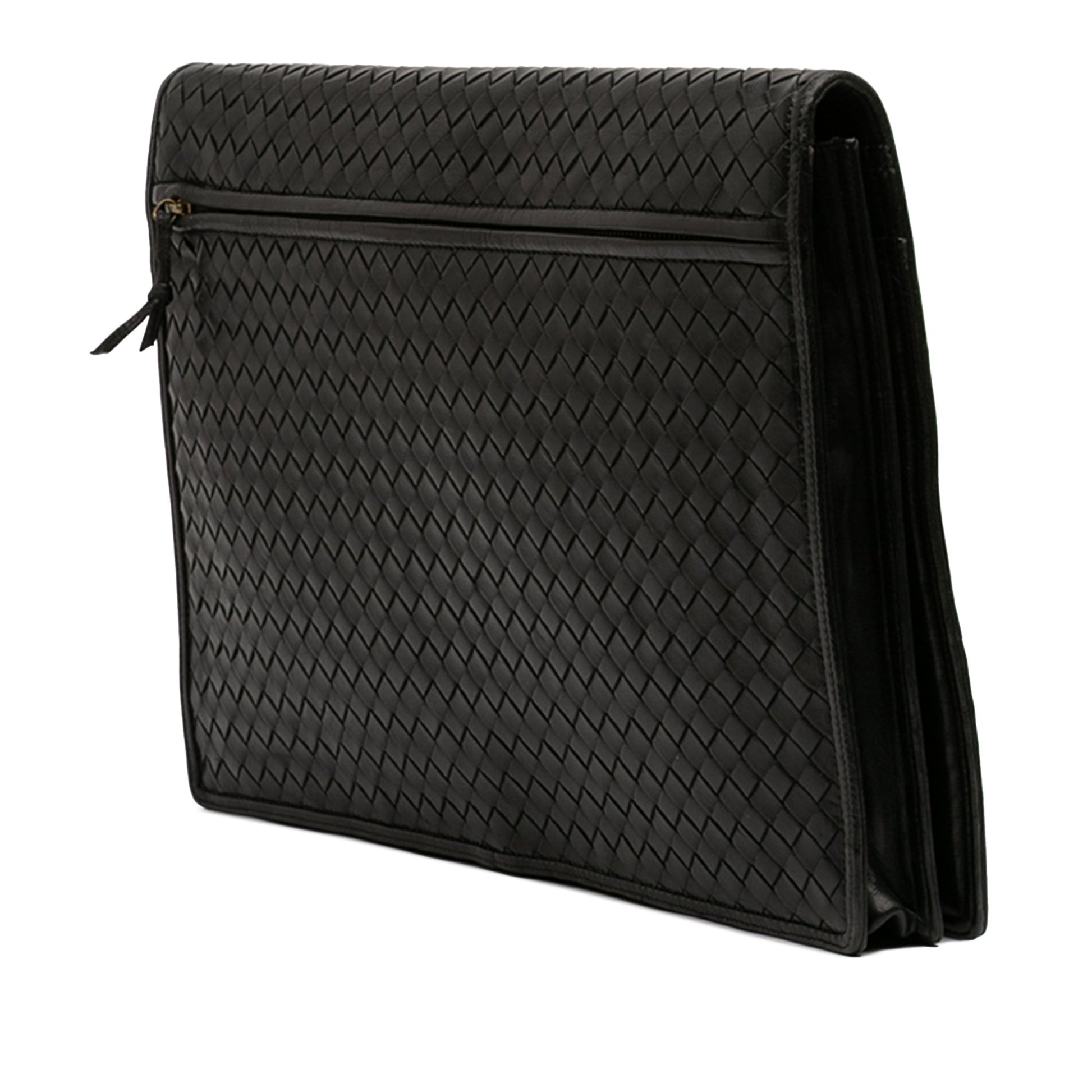 Nappa Intrecciato Portfolio Flap Clutch