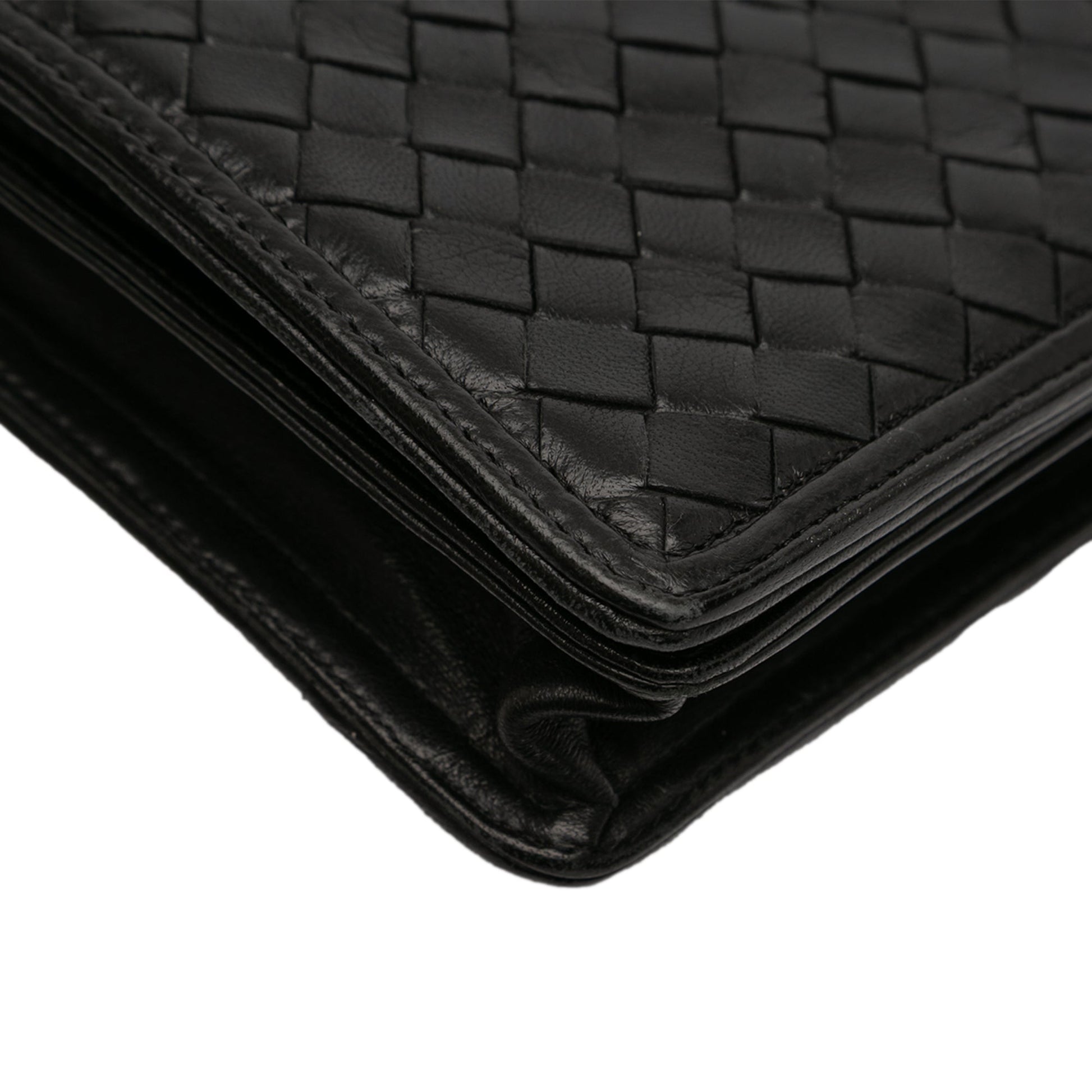 Nappa Intrecciato Portfolio Flap Clutch