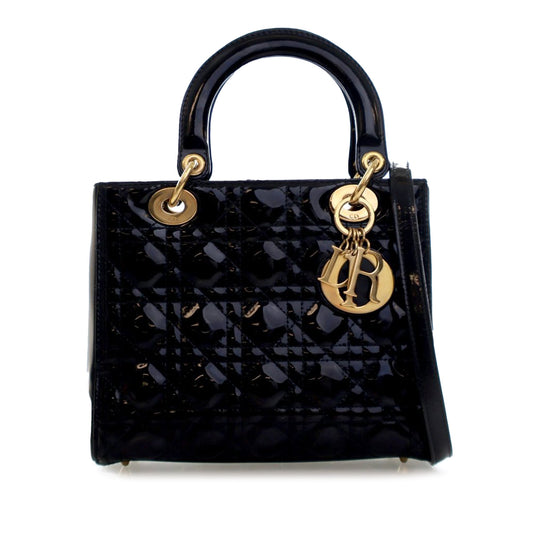 Dior Medium Patent Cannage Lady Dior
