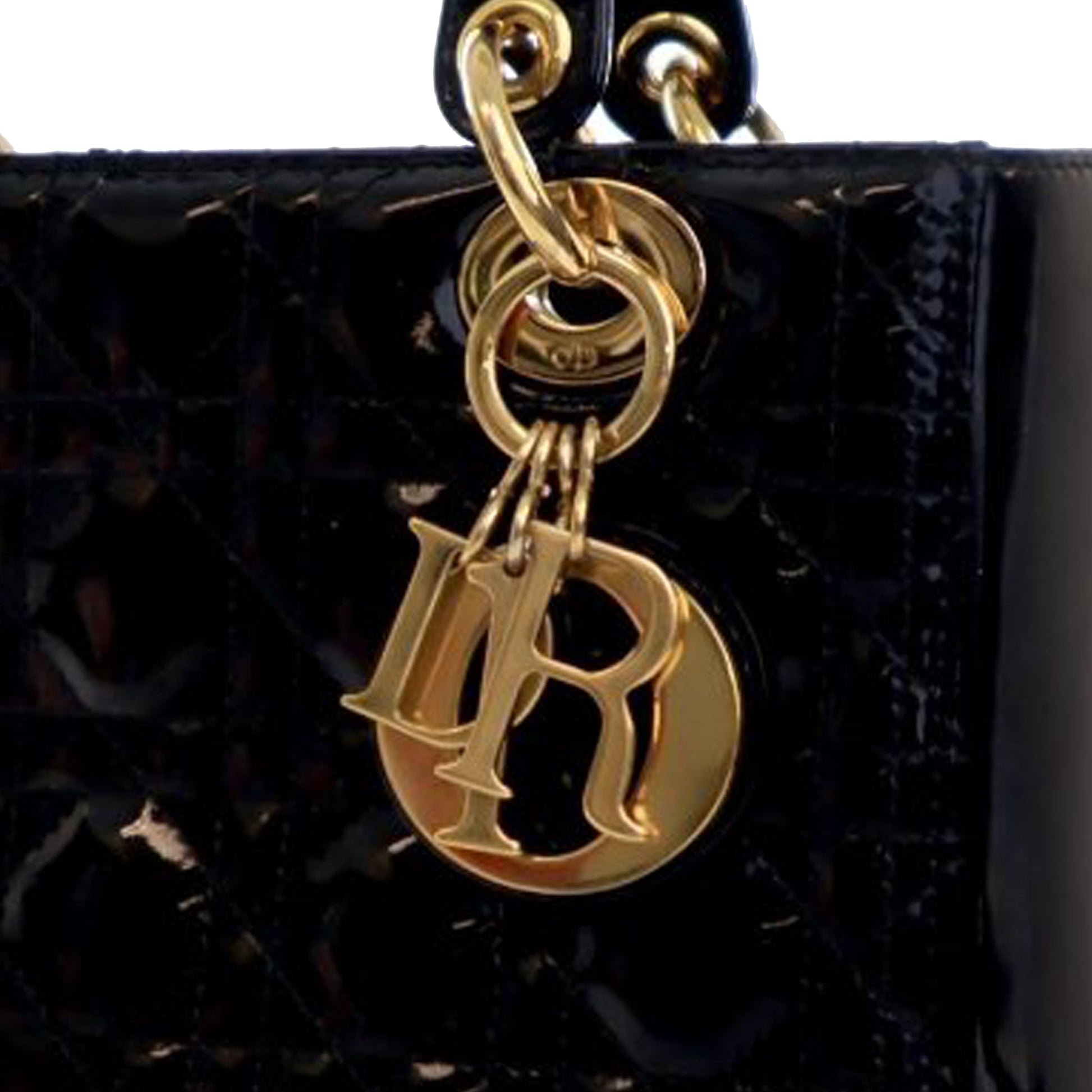 Dior Medium Patent Cannage Lady Dior