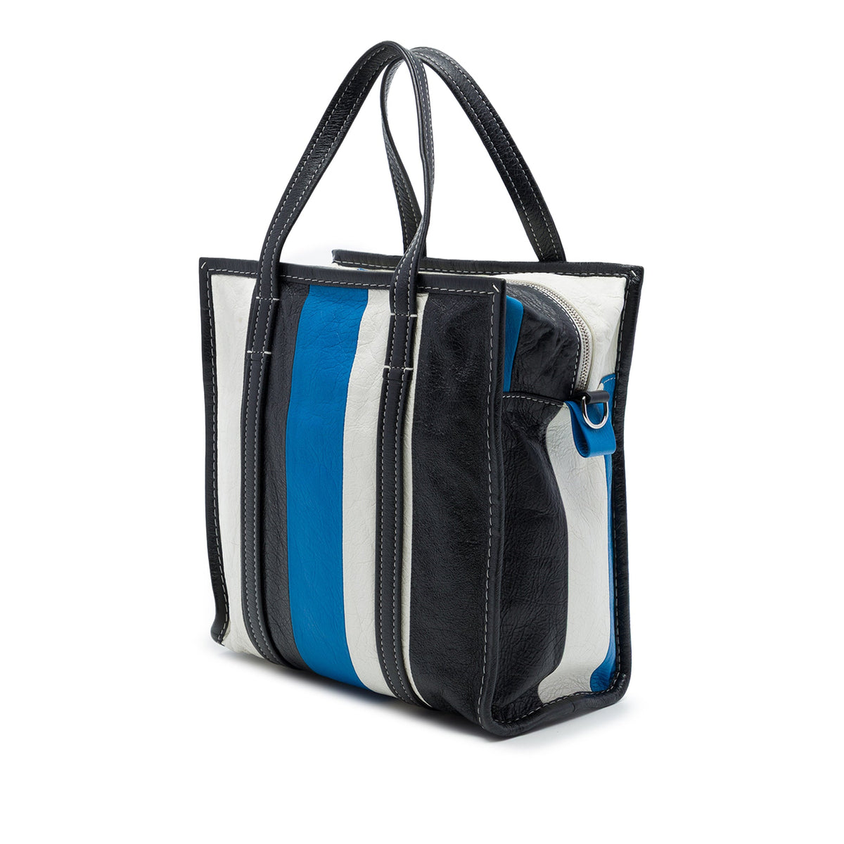 Balenciaga Lambskin Bazar Shopper Satchel S — Blue