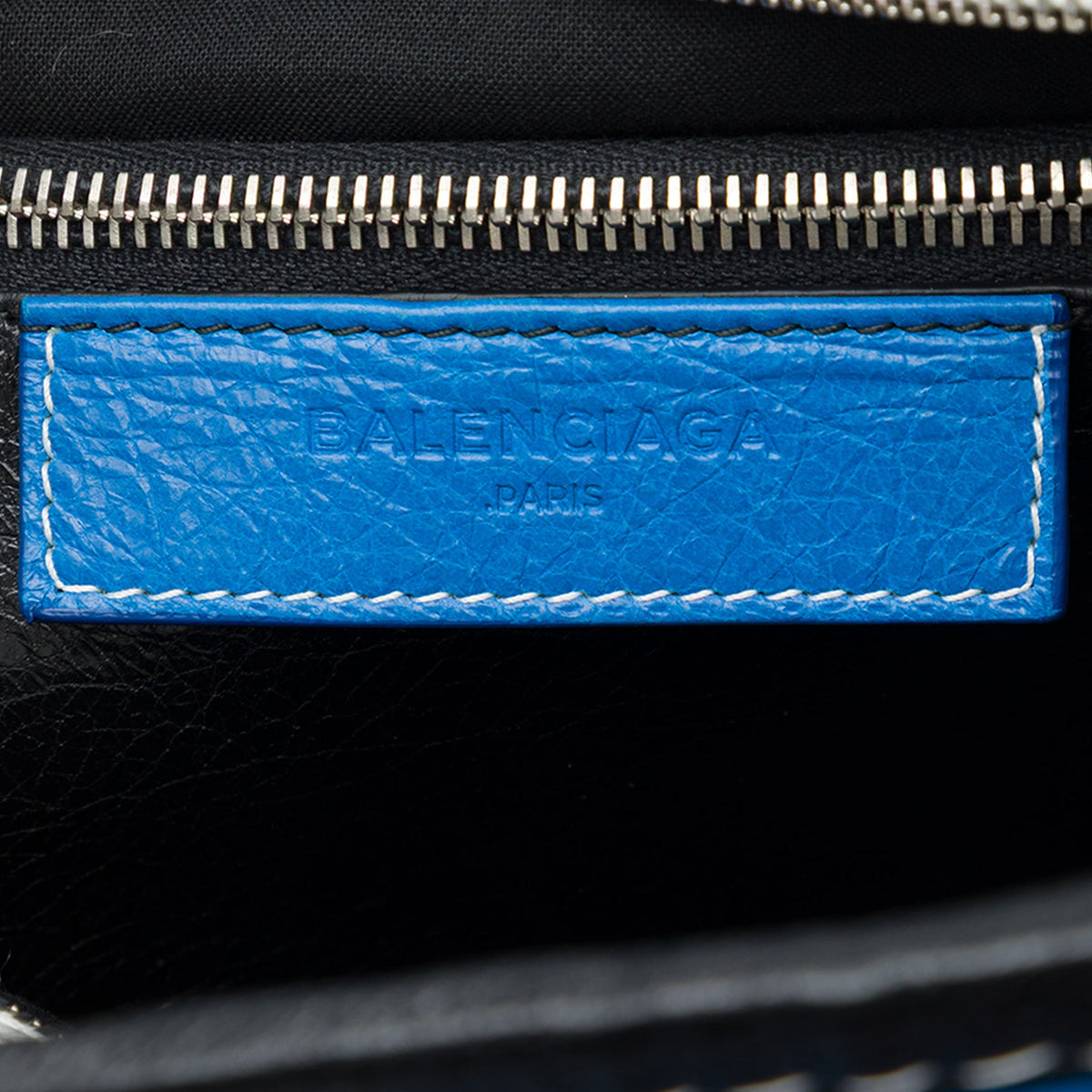 Balenciaga Lambskin Bazar Shopper Satchel S — Blue