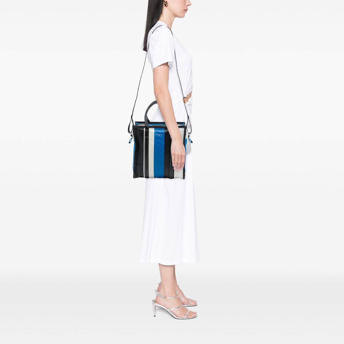 Balenciaga Lambskin Bazar Shopper Satchel S — Blue