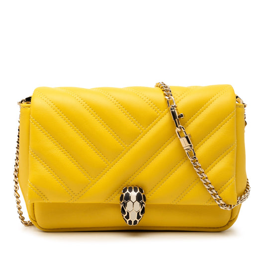 Bvlgari Leather Serpenti Cabochon Chain Crossbody
