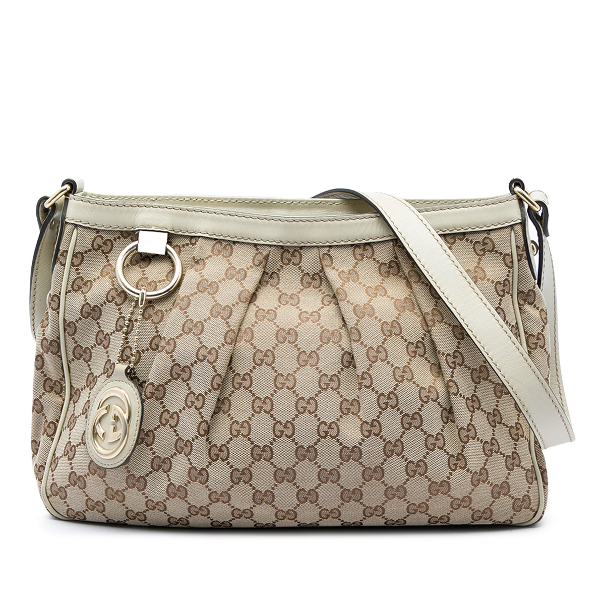 Gucci GG Canvas Sukey Crossbody — Beige