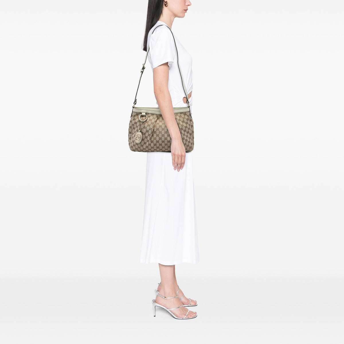 Gucci GG Canvas Sukey Crossbody — Beige
