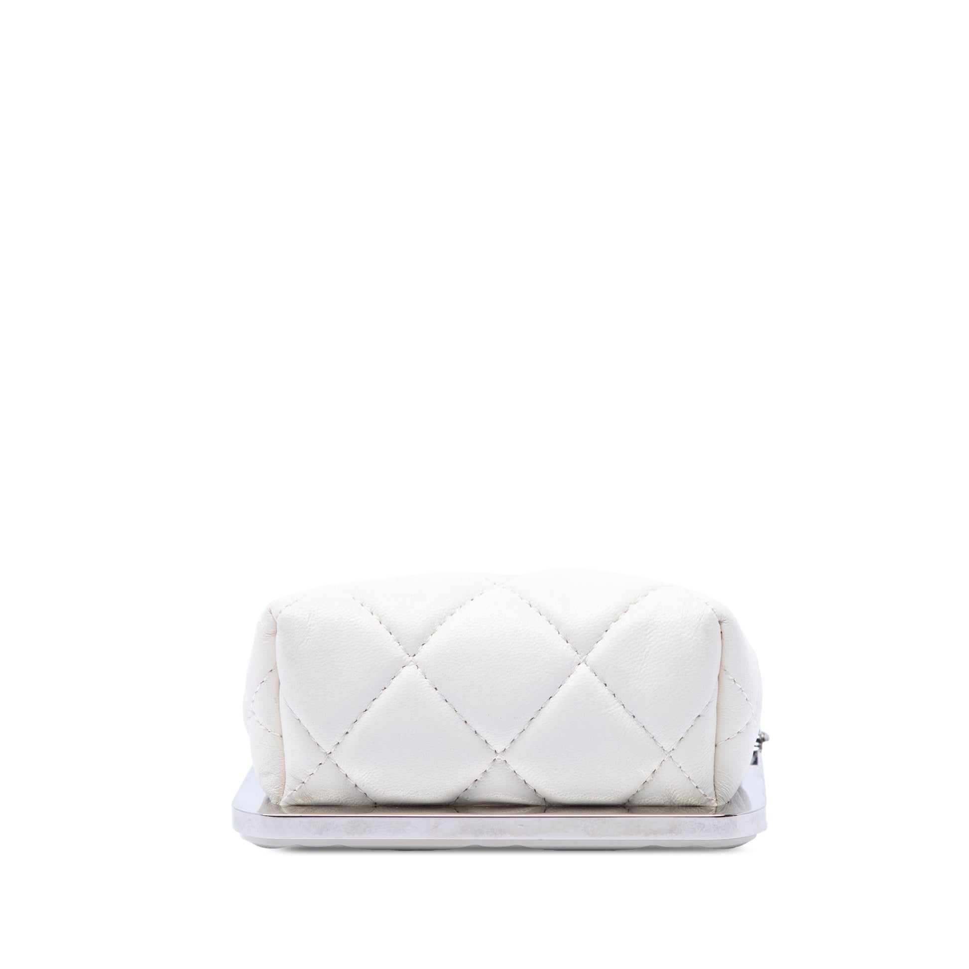 Chanel CC Quilted Acrylic and Lambskin Evening Clutch With Chain