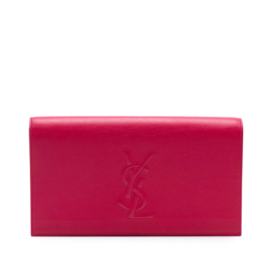 Saint Laurent Large Leather Monogram Belle De Jour Clutch