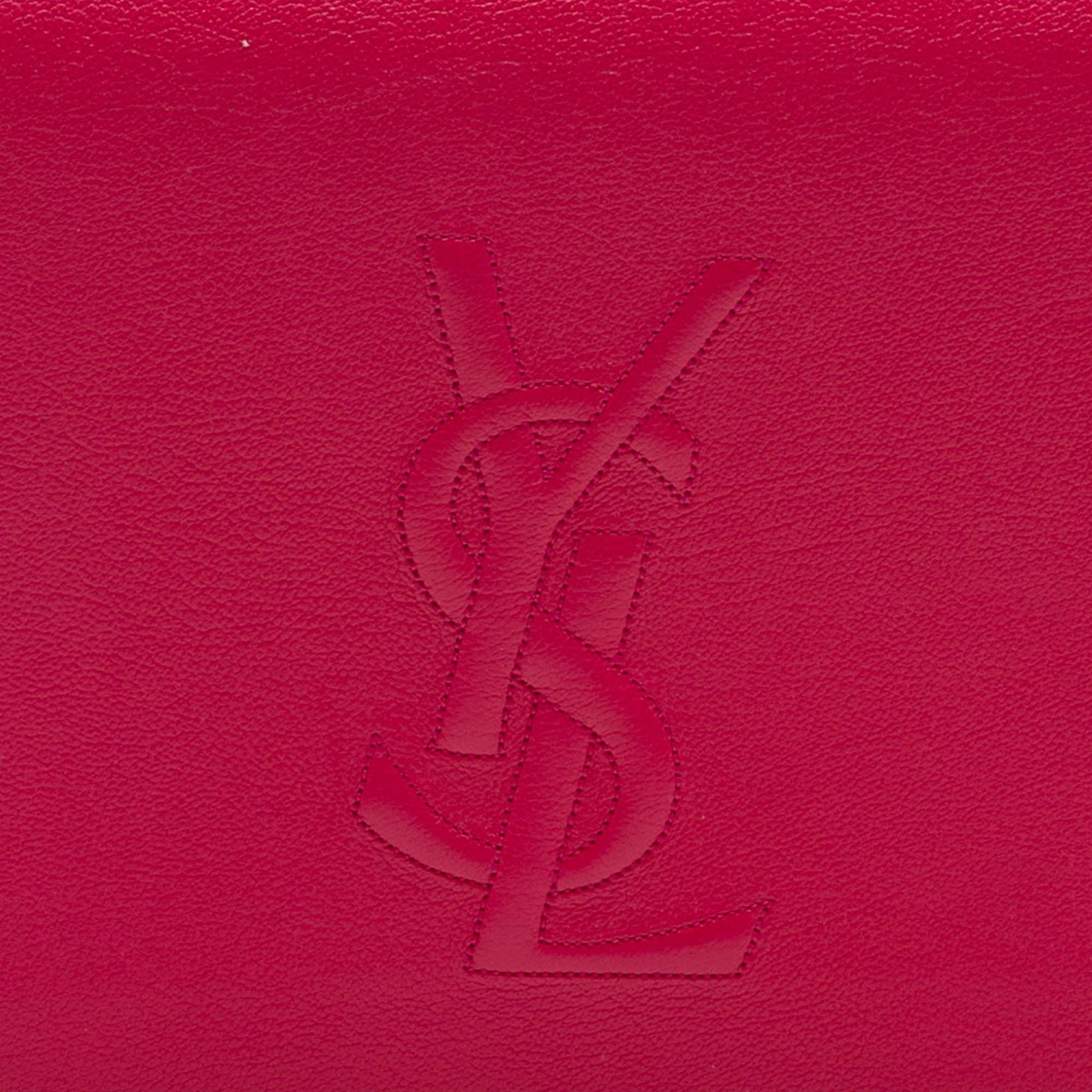 Saint Laurent Large Leather Monogram Belle De Jour Clutch