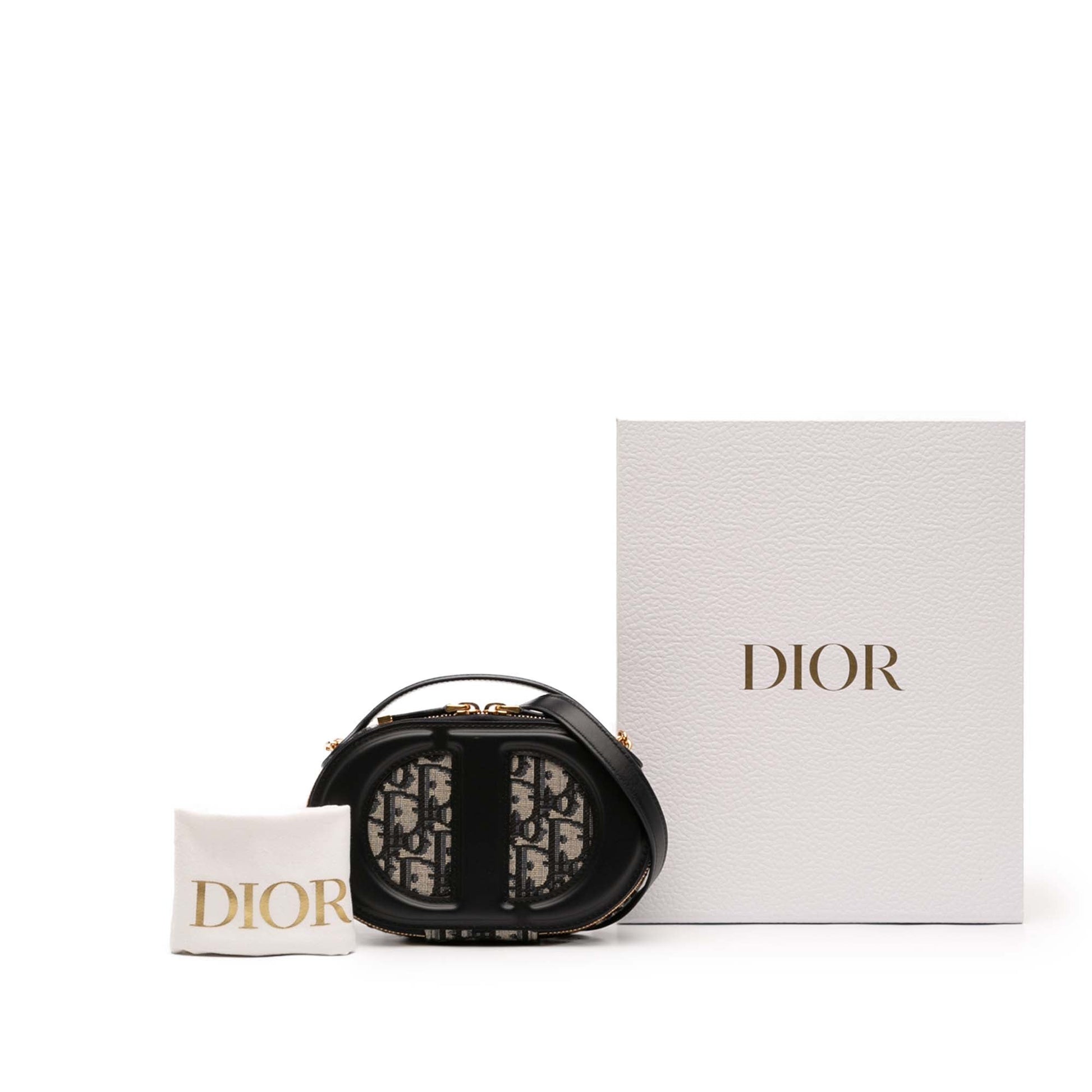 Dior Leather and Oblique Canvas CD Oval Camera Bag