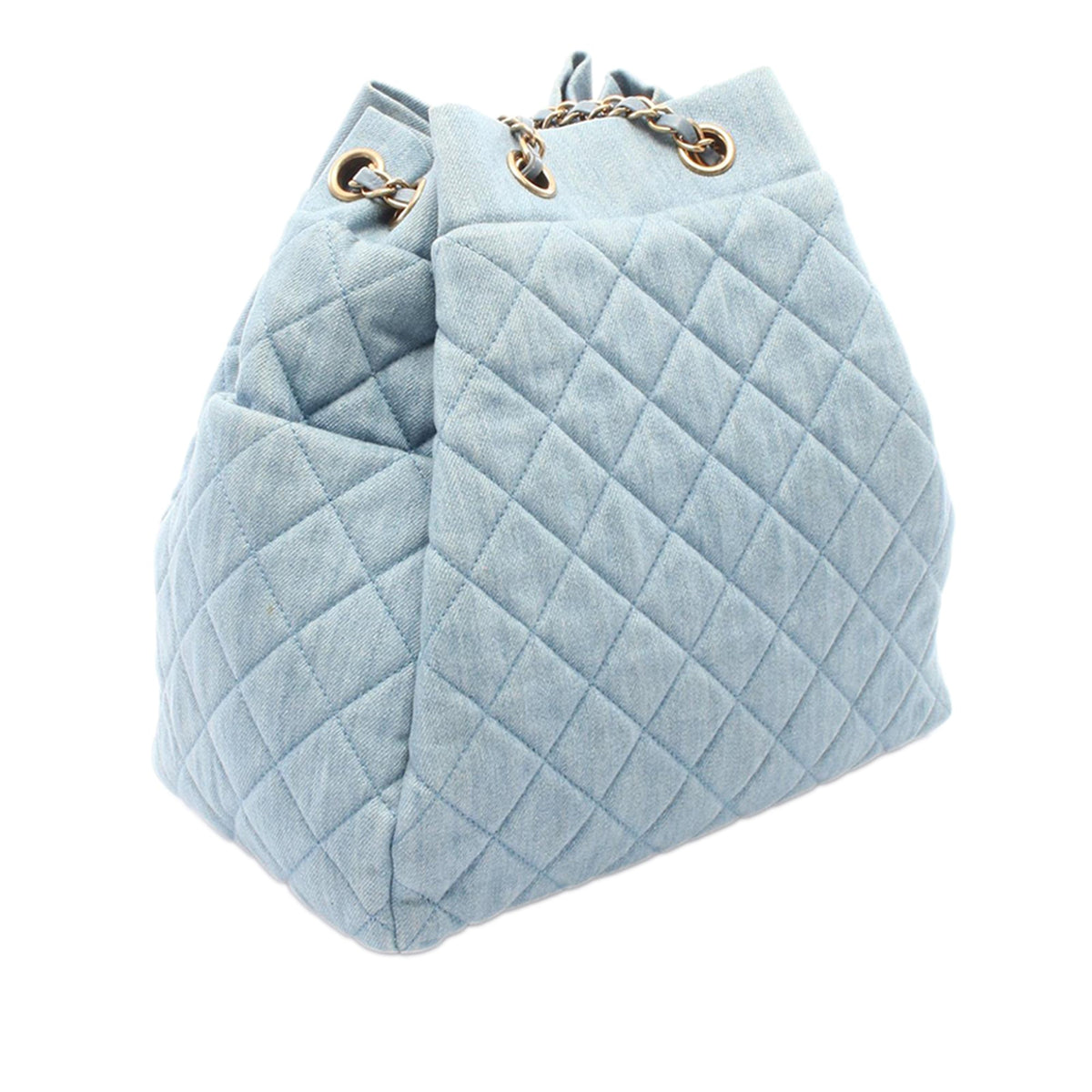Chanel Quilted Washed Denim Urban Spirit Bucket Bag