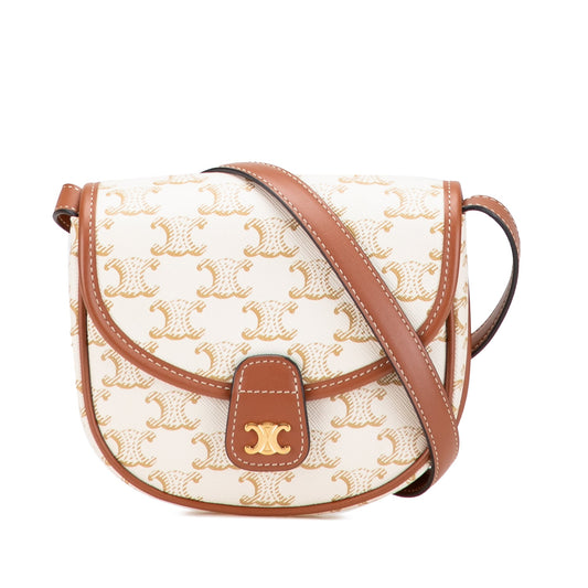 Celine Mini Triomphe Coated Canvas Besace Crossbody