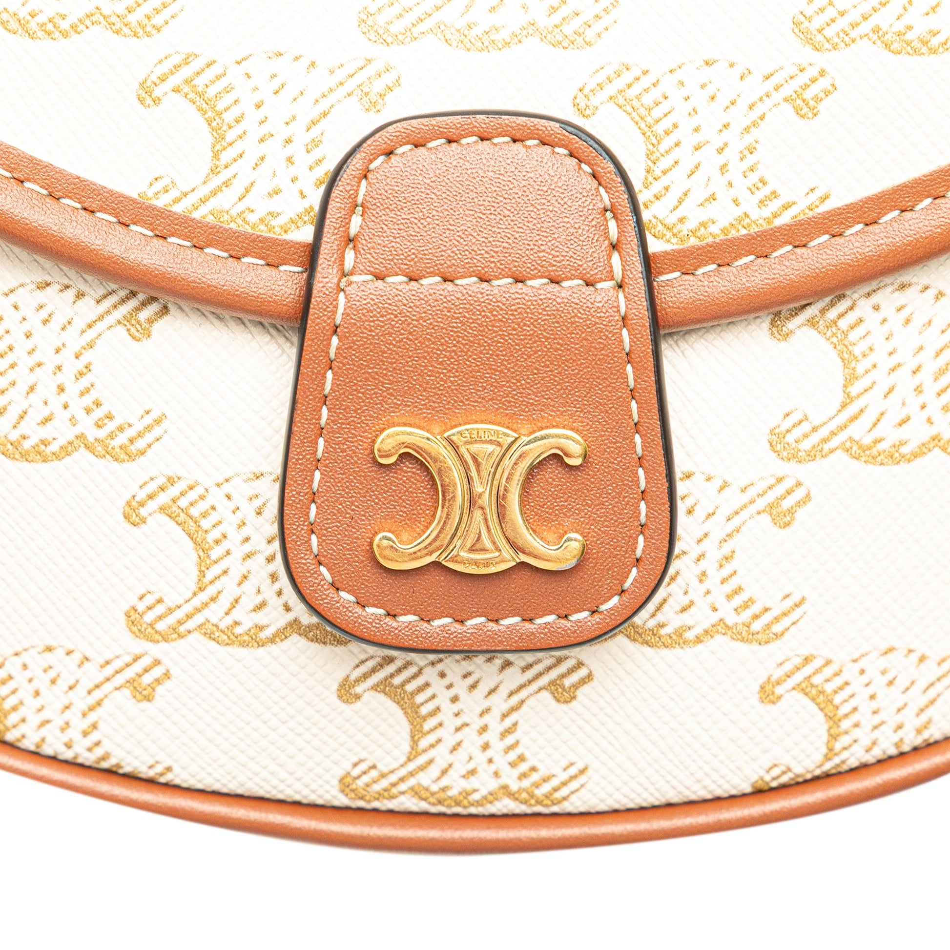 Celine Mini Triomphe Coated Canvas Besace Crossbody