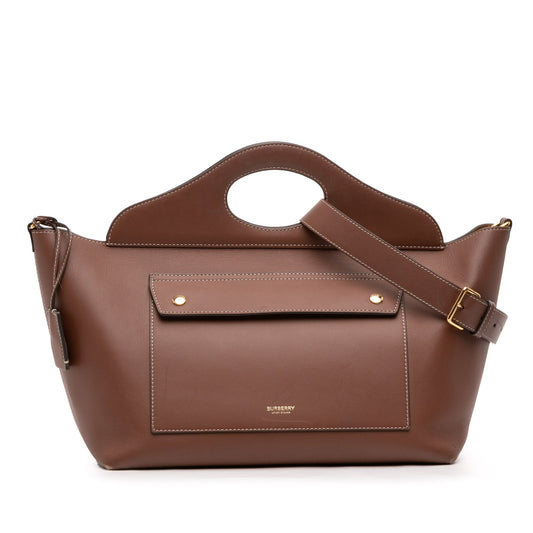 Burberry Medium Calfskin Soft Pocket Satchel