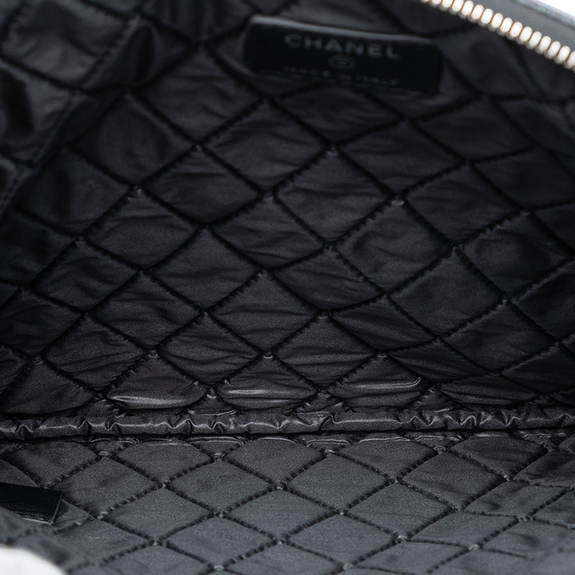 Chanel Medium CC Quilted Caviar O Case Clutch