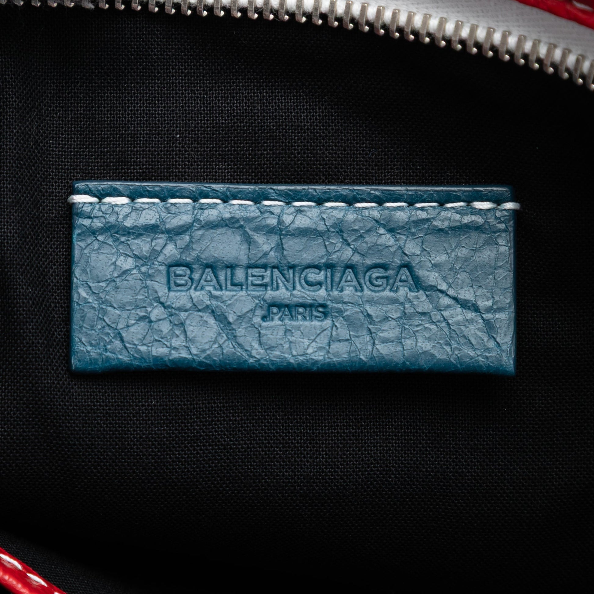 Balenciaga Lambskin Striped Bazar Clutch