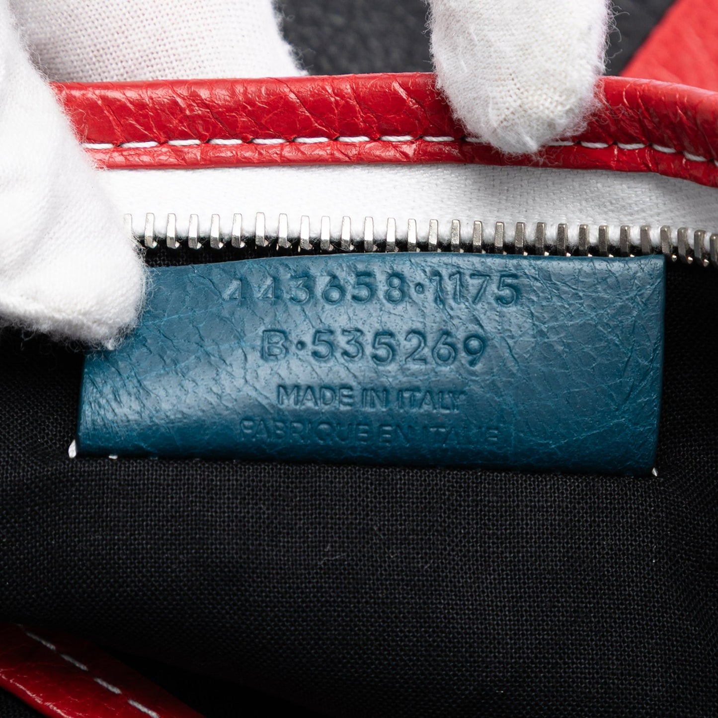 Balenciaga Lambskin Striped Bazar Clutch