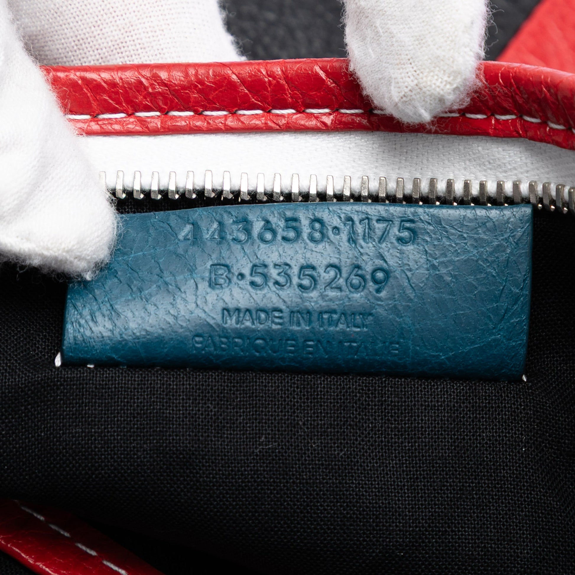 Balenciaga Lambskin Striped Bazar Clutch