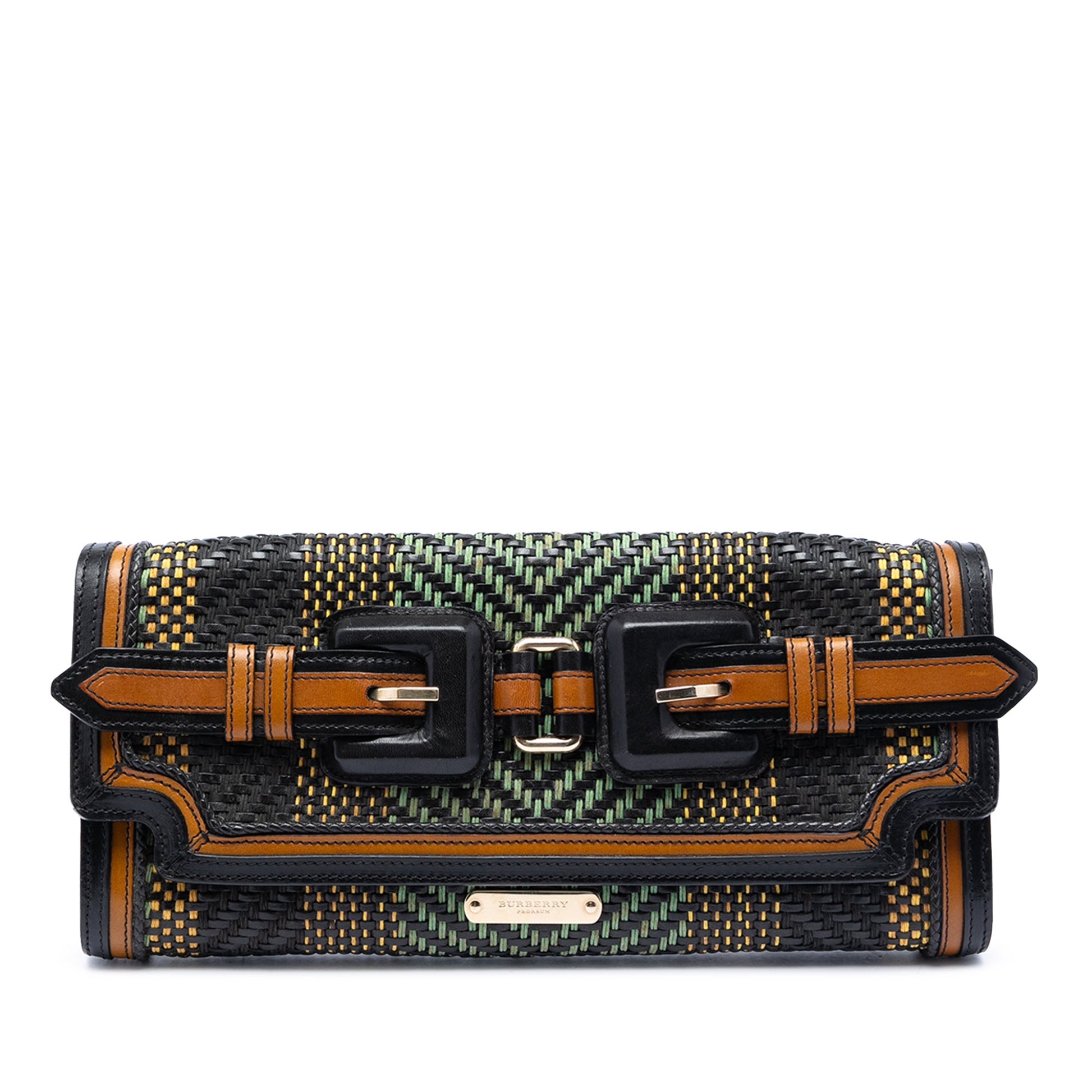 Burberry Prorsum Woven Buffalo Leather and Cotton Clutch