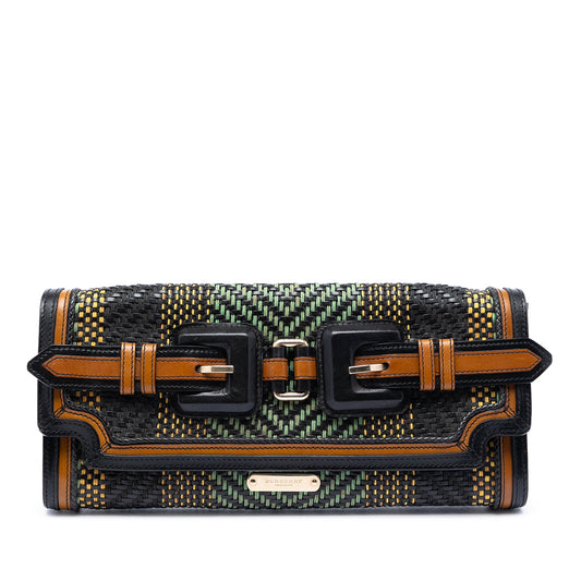 Burberry Prorsum Woven Buffalo Leather and Cotton Clutch