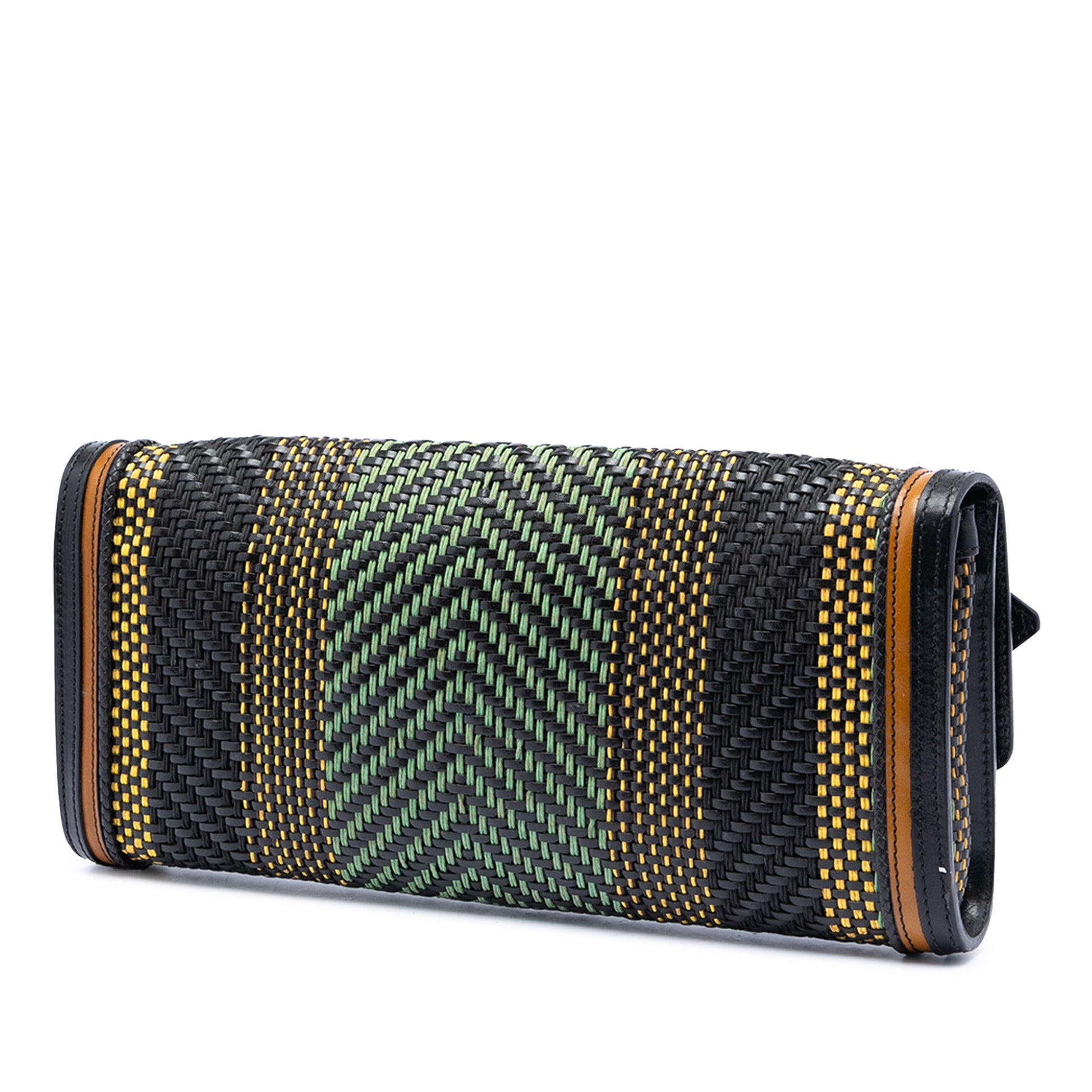 Burberry Prorsum Woven Buffalo Leather and Cotton Clutch