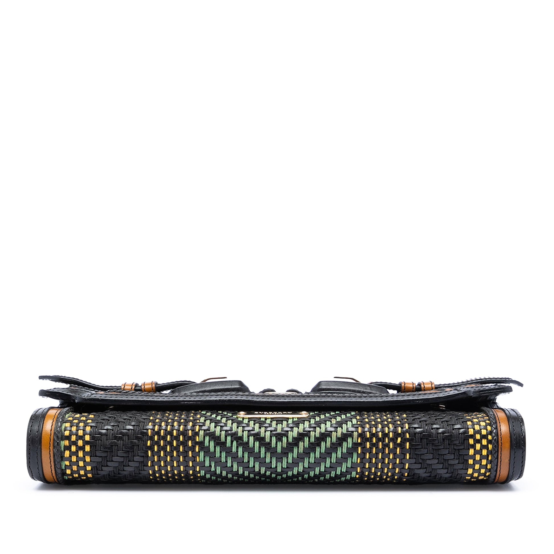 Burberry Prorsum Woven Buffalo Leather and Cotton Clutch