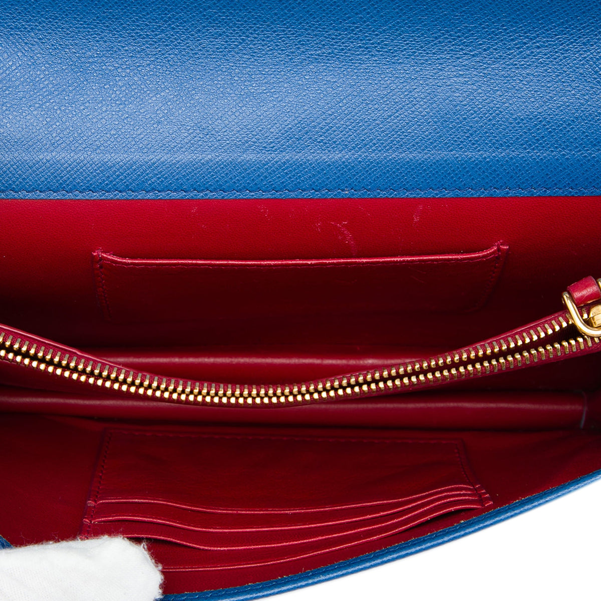 Prada Saffiano Lux Monochrome Wallet on Chain