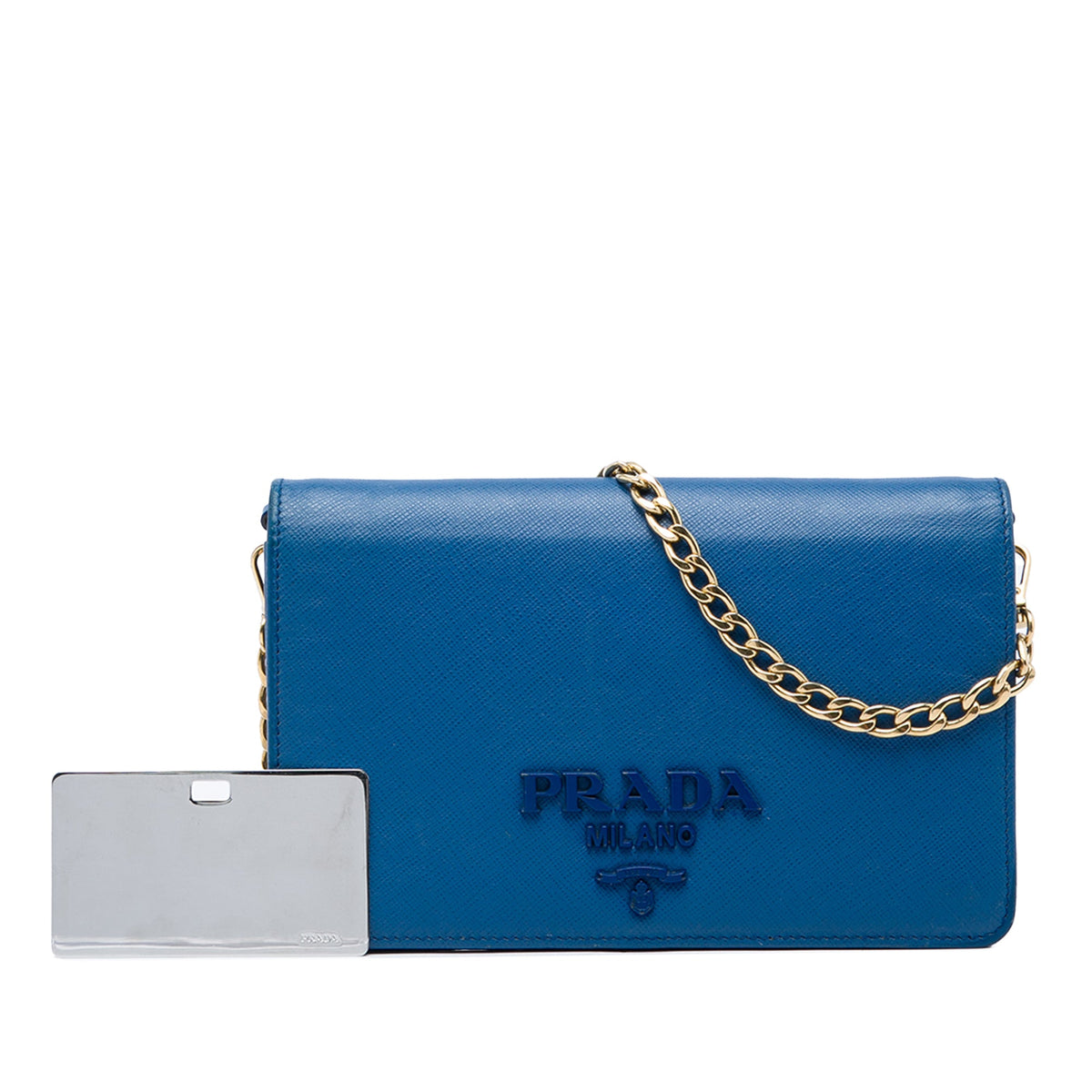 Prada Saffiano Lux Monochrome Wallet on Chain