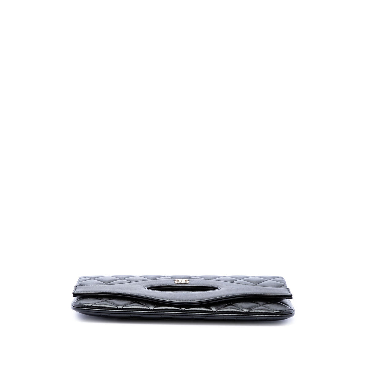 Chanel Shiny Crumpled Calfskin 31 Clutch with Chain — Black