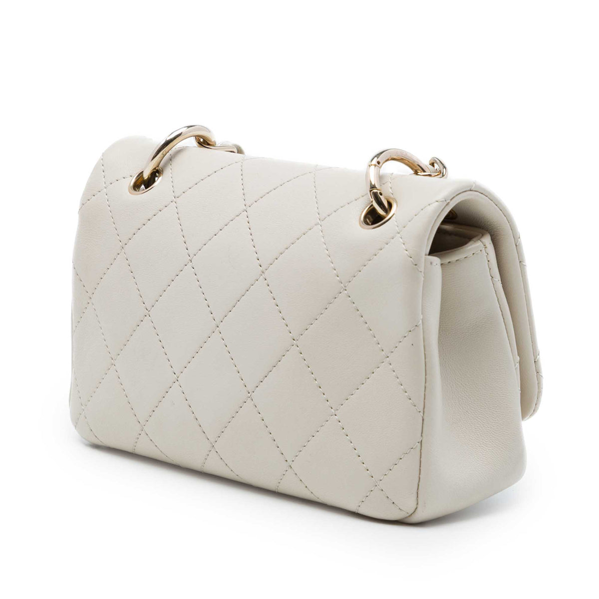 Chanel Medium Quilted Lambskin Twist Chain Enamel CC Flap