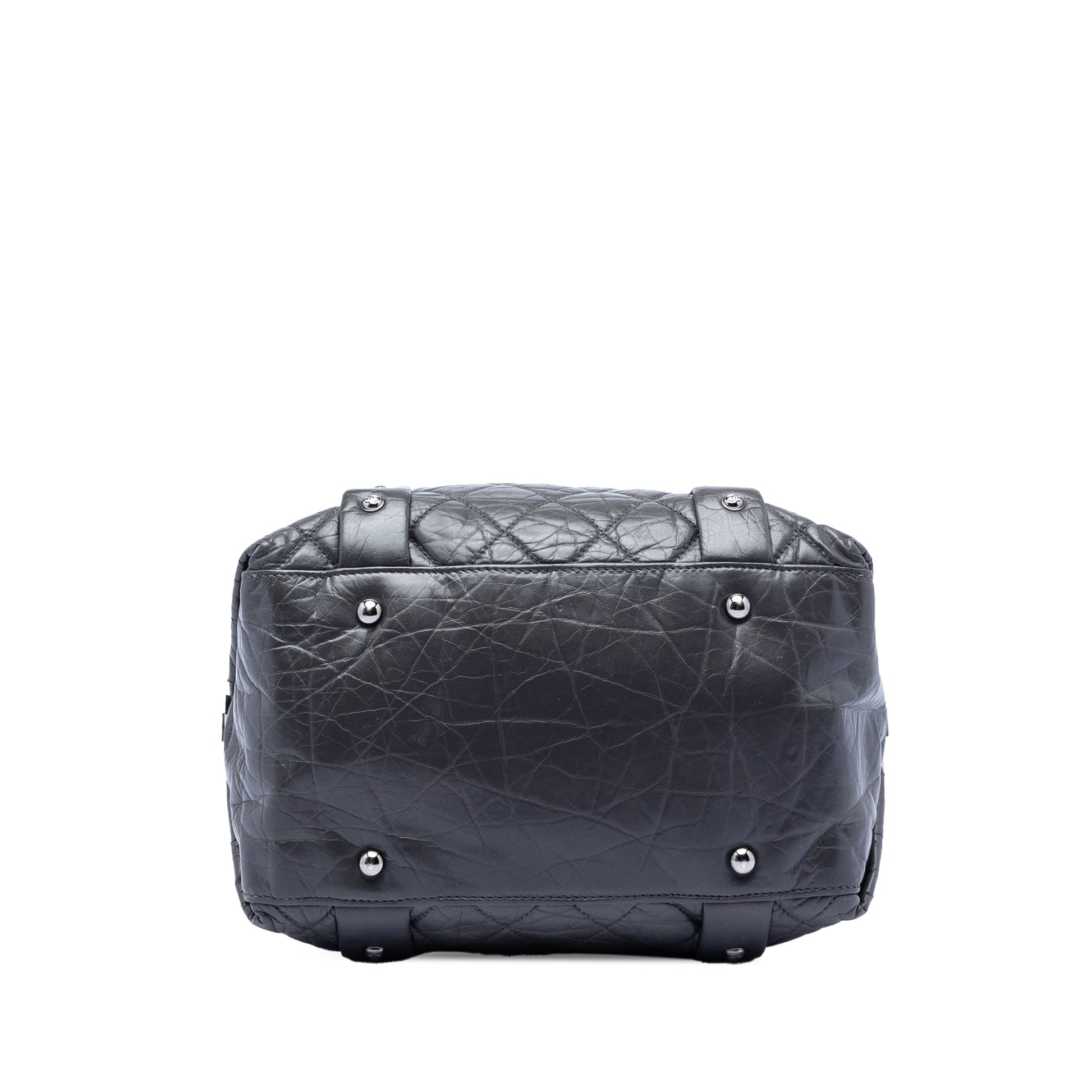 Small Distressed Lambskin Lady Braid Tote