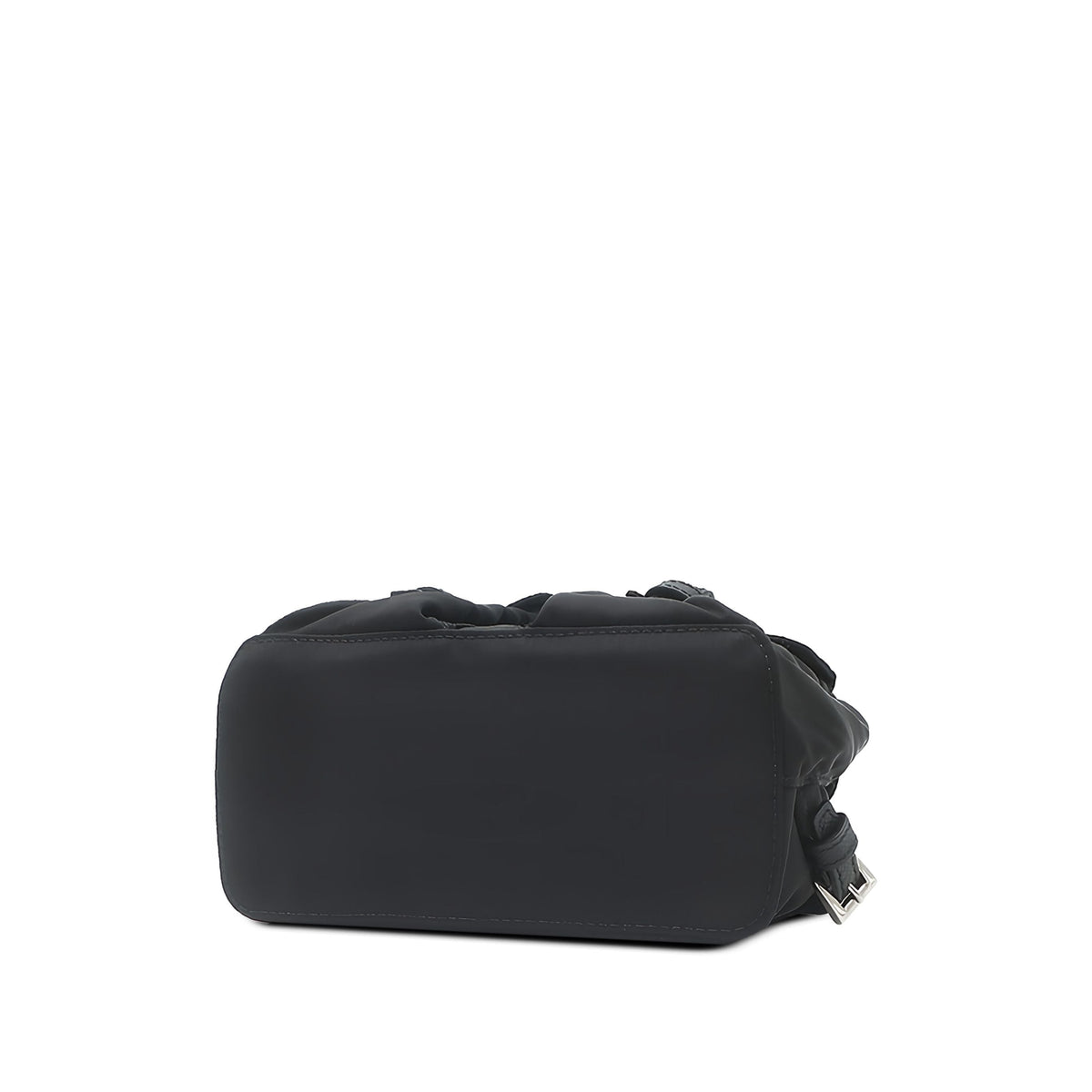 Prada Mini Saffiano Trimmed Tessuto Chain Backpack — Black